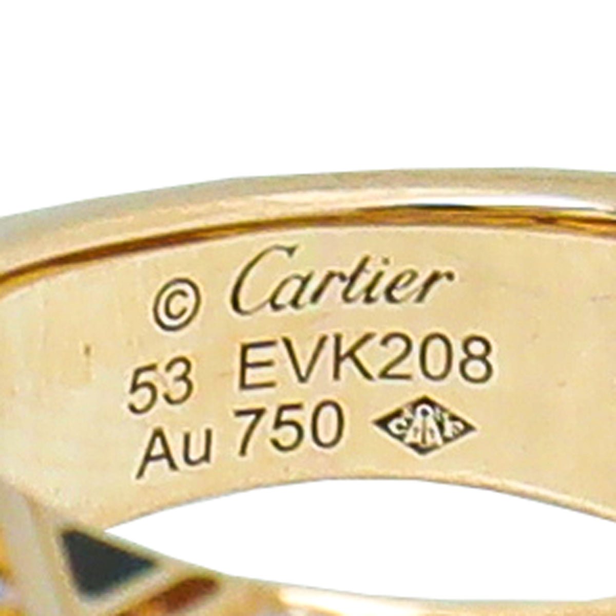 Cartier - Cartier 18K Rose Gold Geometry Contrast Coral, Onyx, Black Lacquer, Diamonds Ring 53 | The Closet