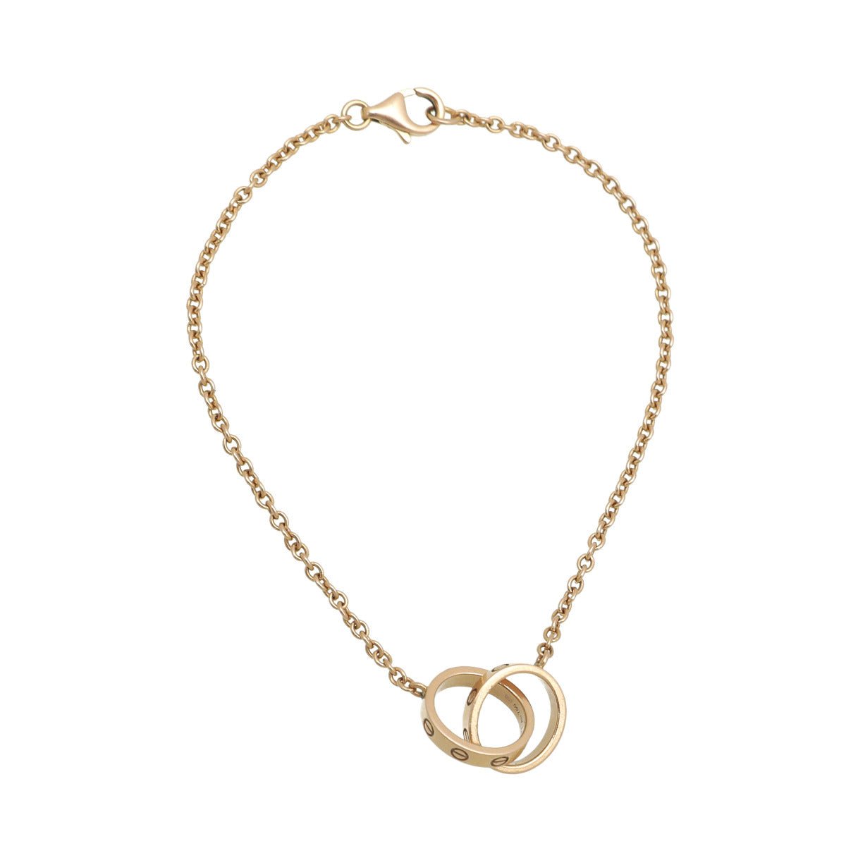 Cartier 18K Rose Gold Love Hoops Chain Bracelet-Cartier-THE CLOSET