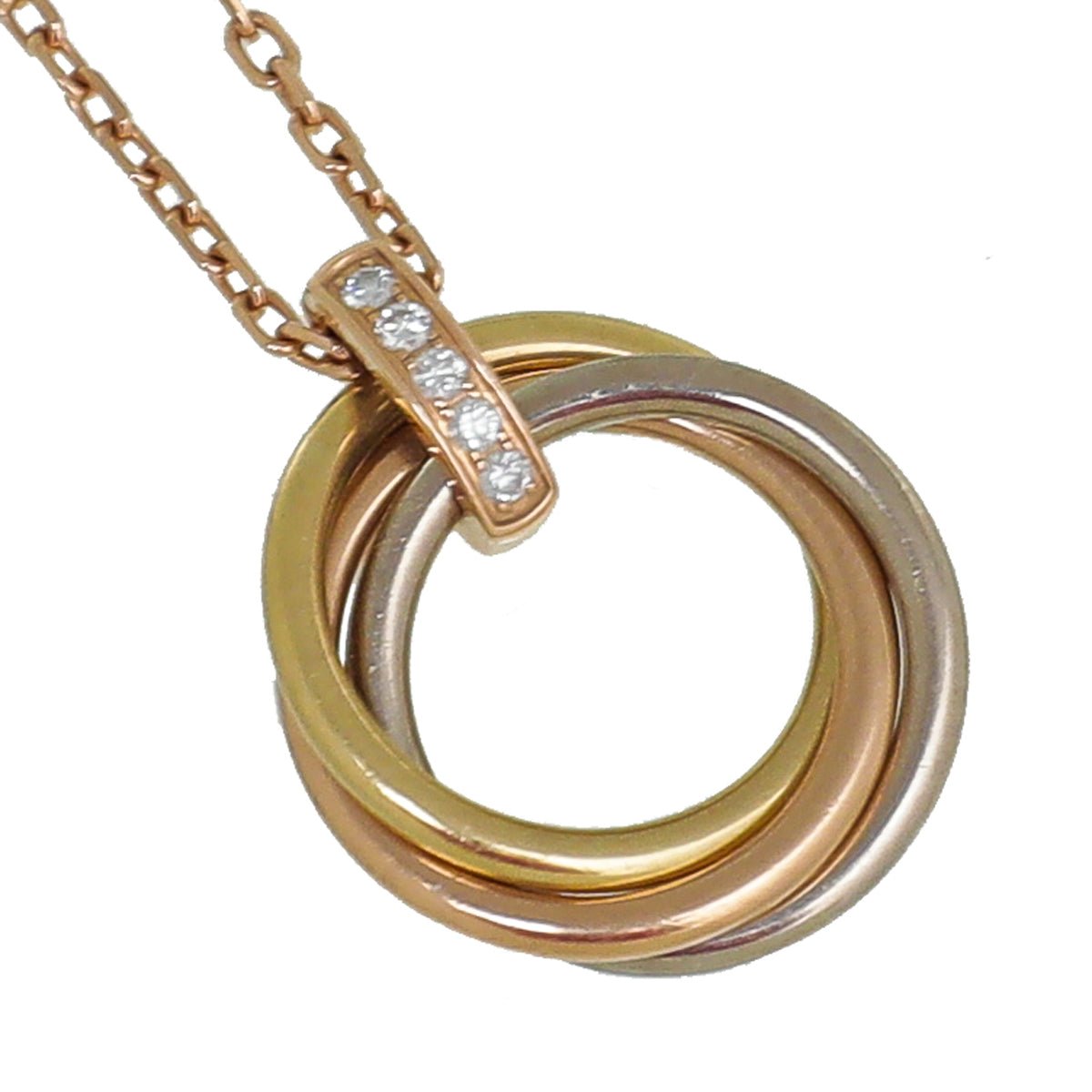 Cartier 18K Ticolor Gold Diamond Trinity Necklace-Cartier-THE CLOSET