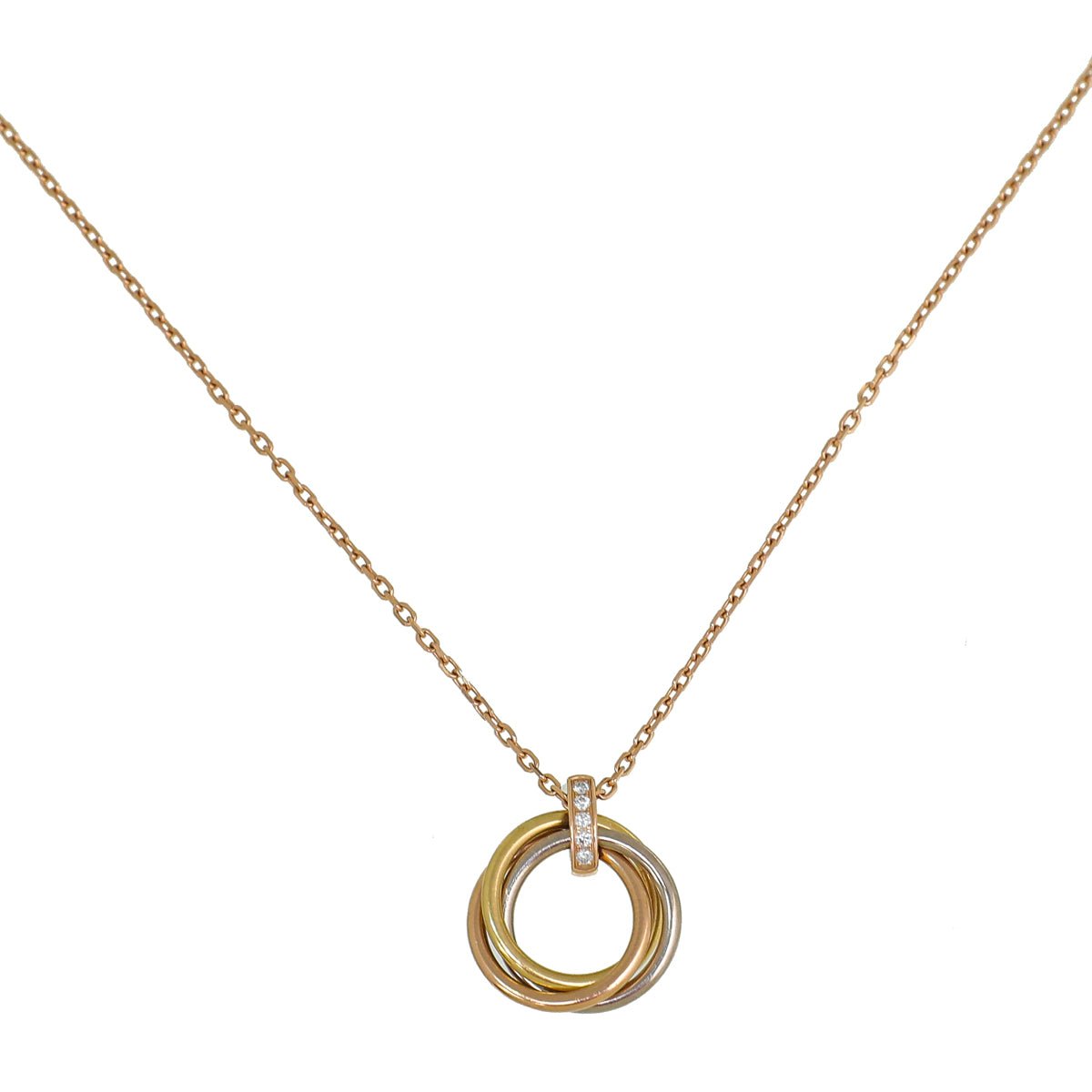 Cartier 18K Ticolor Gold Diamond Trinity Necklace-Cartier-THE CLOSET