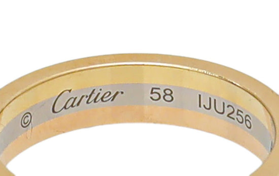 Cartier - Cartier 18K Tricolor Gold Vendome Louis Cartier Wedding Ring 58 | The Closet