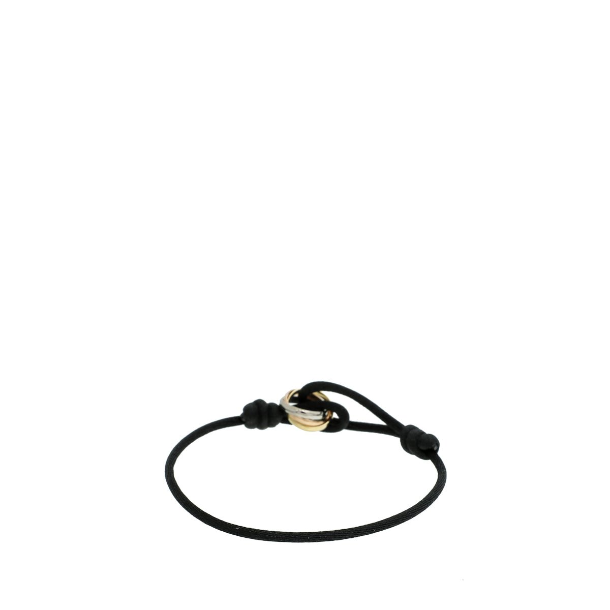 Cartier 18K Trinity Gold Black Cord Bracelet-Cartier-THE CLOSET