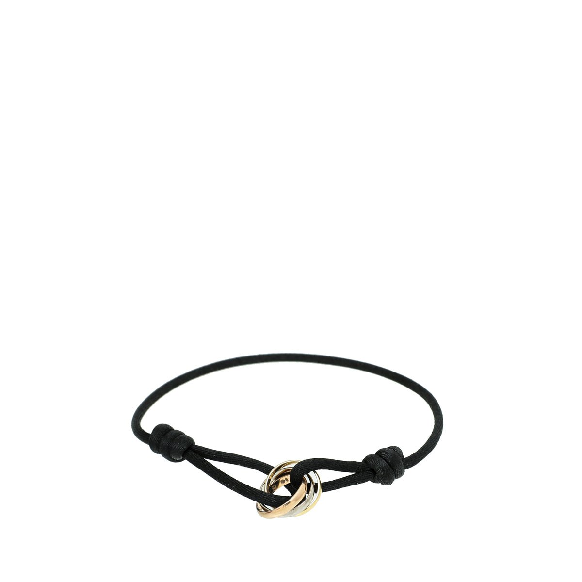 Cartier 18K Trinity Gold Black Cord Bracelet-Cartier-THE CLOSET