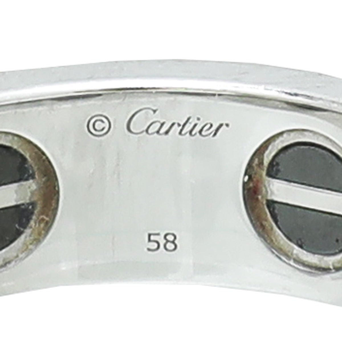 Cartier - Cartier 18K White Gold Diamond Paved & Ceramic Love Ring 58 | The Closet