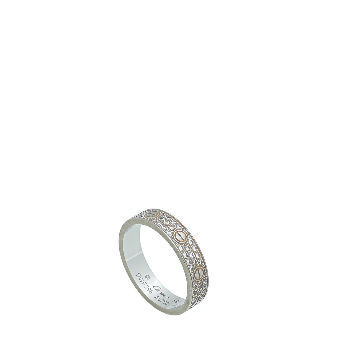 Cartier 18K White Gold Diamond - Paved Love Ring 59-Cartier-THE CLOSET