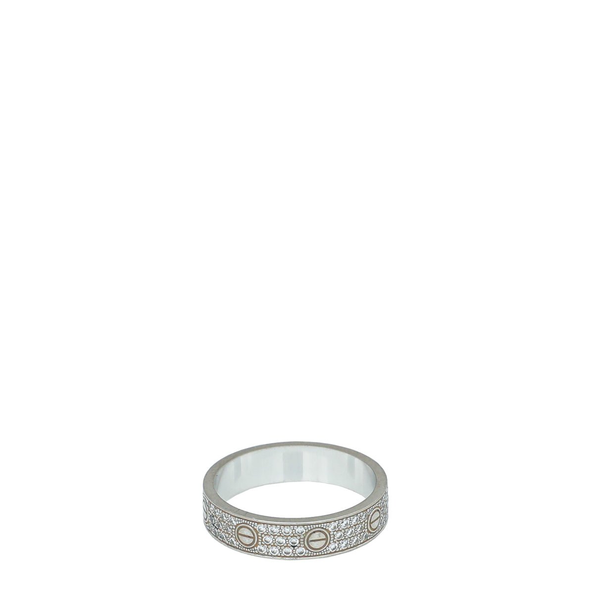 Cartier 18K White Gold Diamond - Paved Love Ring 59-Cartier-THE CLOSET