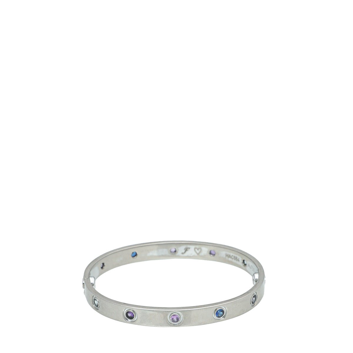 Cartier 18K White Gold Love Bracelet 16 w/Colored Stones-Cartier-THE CLOSET