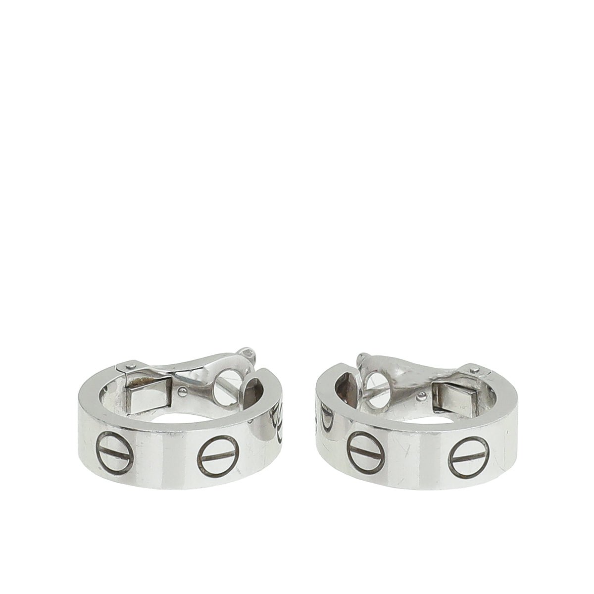 Cartier 18K White Gold Love Earrings-Cartier-THE CLOSET