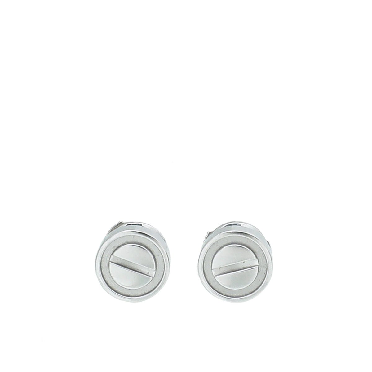 Cartier 18K White Gold Love Earrings-Cartier-THE CLOSET