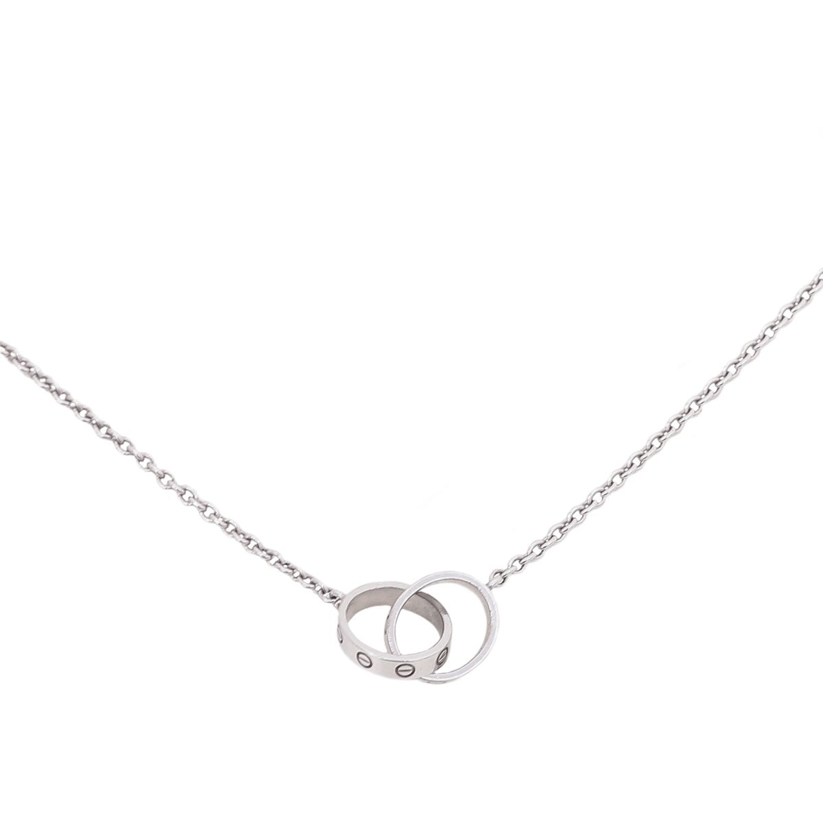 Cartier 18K White Gold Love Hoop Necklace-Cartier-THE CLOSET