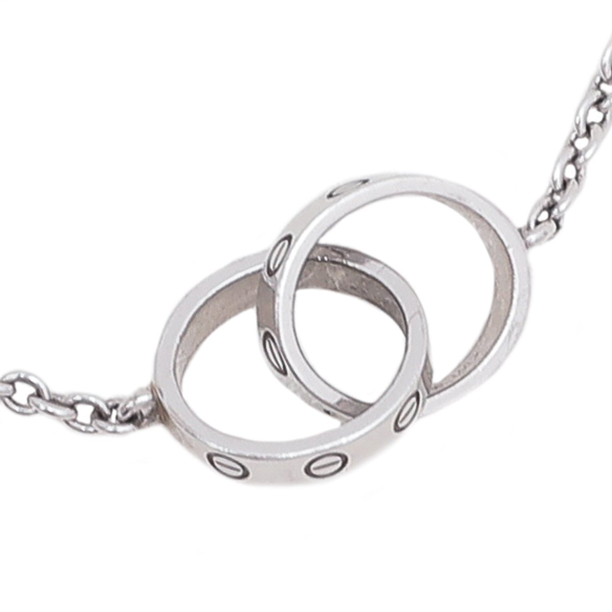Cartier 18K White Gold Love Hoop Necklace-Cartier-THE CLOSET