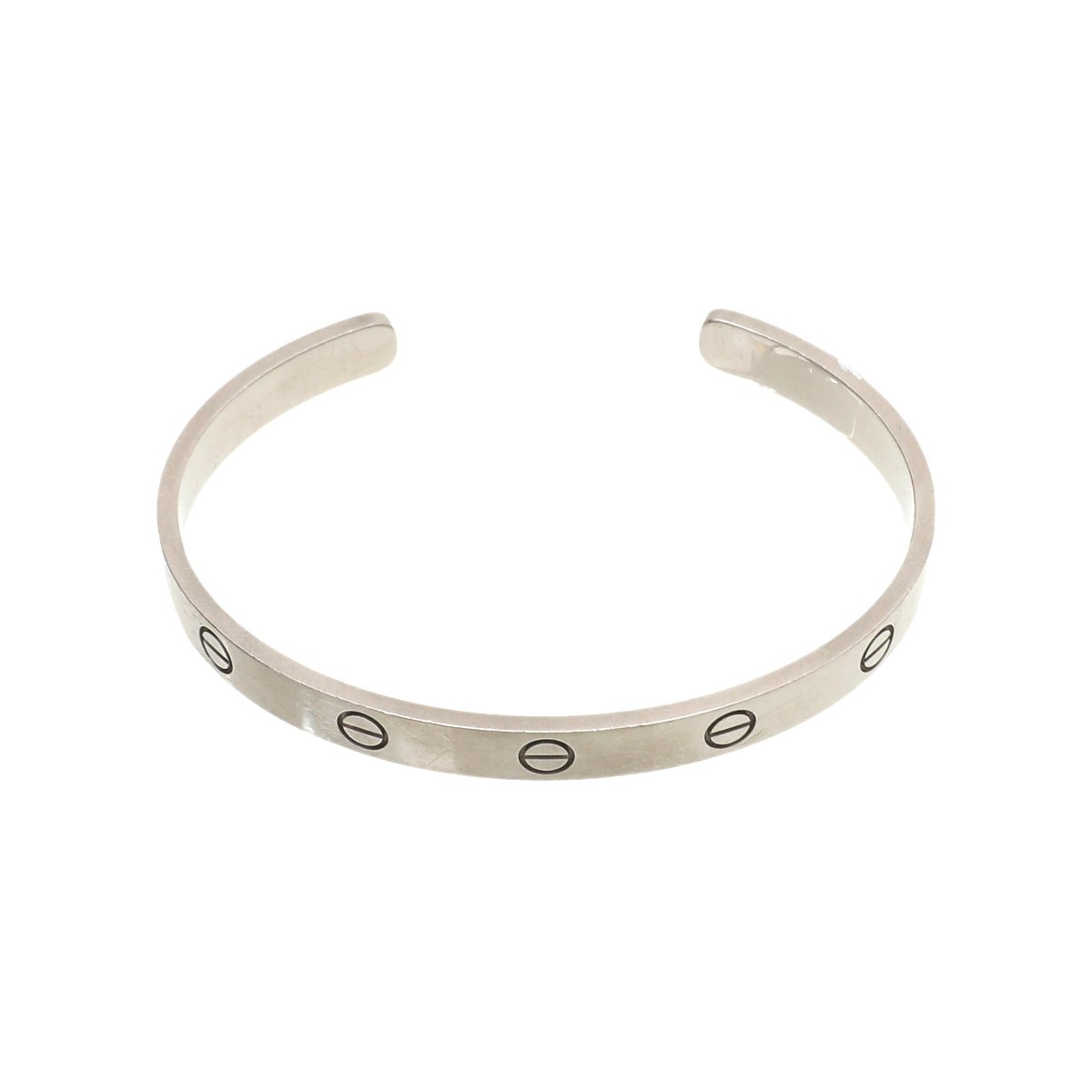 Cartier 18K White Gold Love Open Cuff Bracelet-Cartier-THE CLOSET
