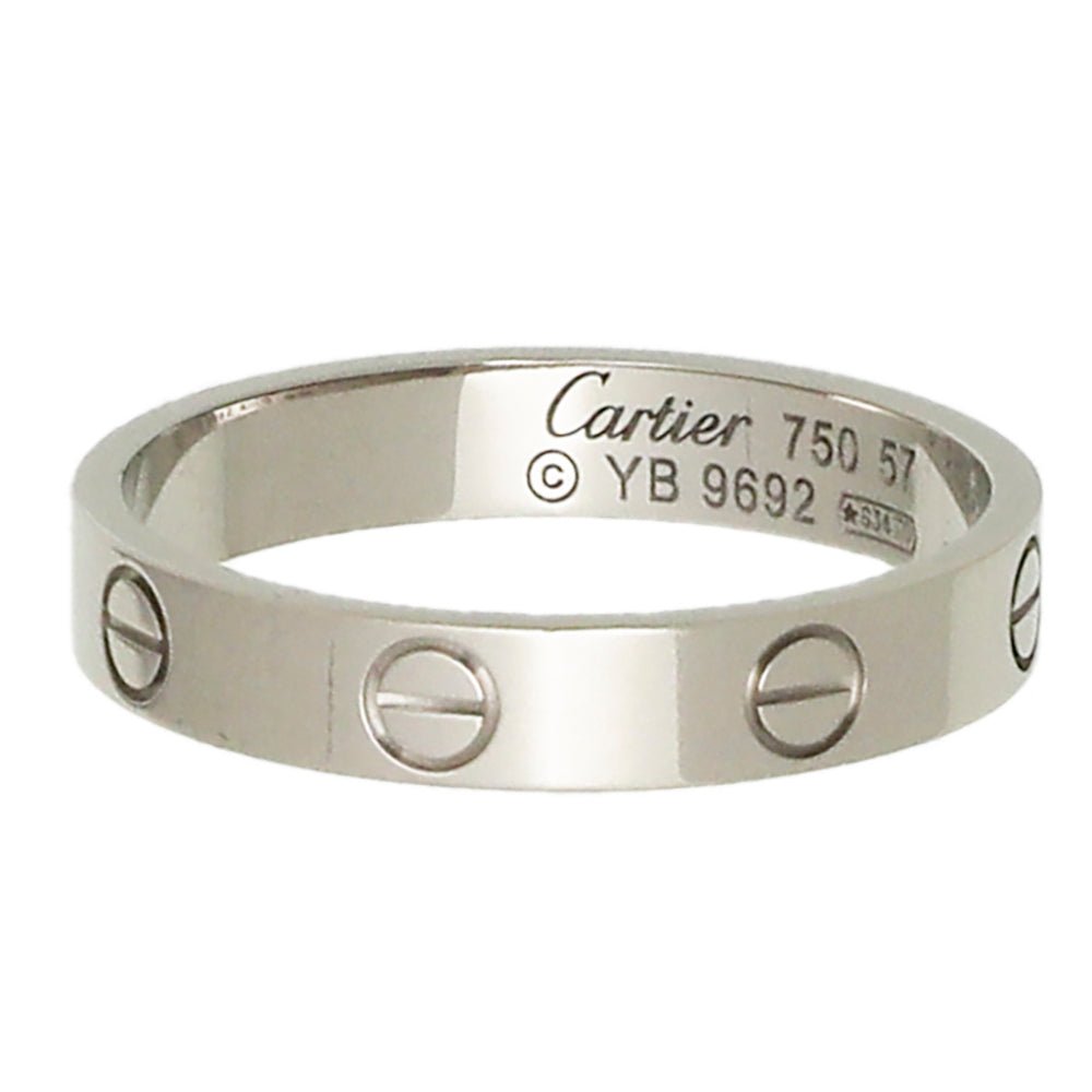 Cartier 18K White Gold Love Wedding Band Ring 57-Cartier-THE CLOSET