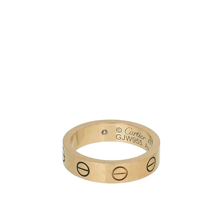 Cartier 18K Yellow Gold 1 Diamond Love Wedding Band Ring 47 – THE CLOSET