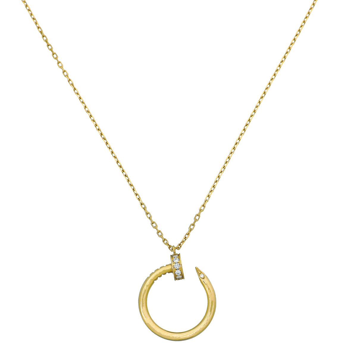 Cartier 18K Yellow Gold Diamond Juste Un Clou Necklace-Cartier-THE CLOSET