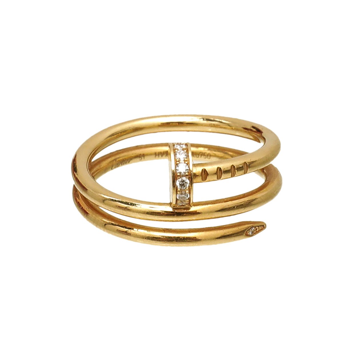 Cartier 18K Yellow Gold Diamond Juste Un Clou Ring 51-Cartier-THE CLOSET