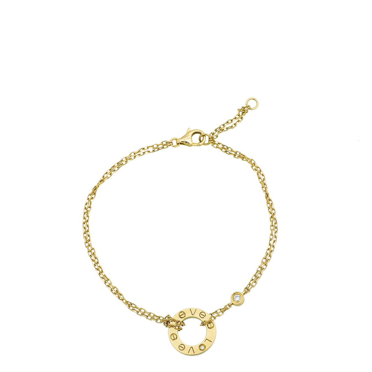 Cartier - Cartier 18K Yellow Gold Diamond Love Double Chain Bracelet | The Closet