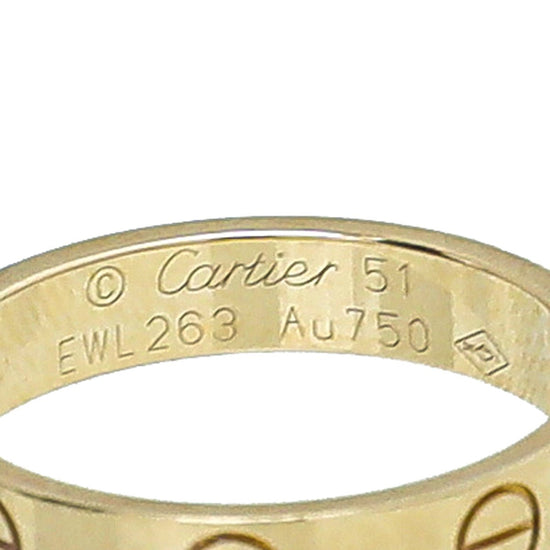 Cartier - Cartier 18K Yellow Gold Love Wedding Band Ring 51 | The Closet