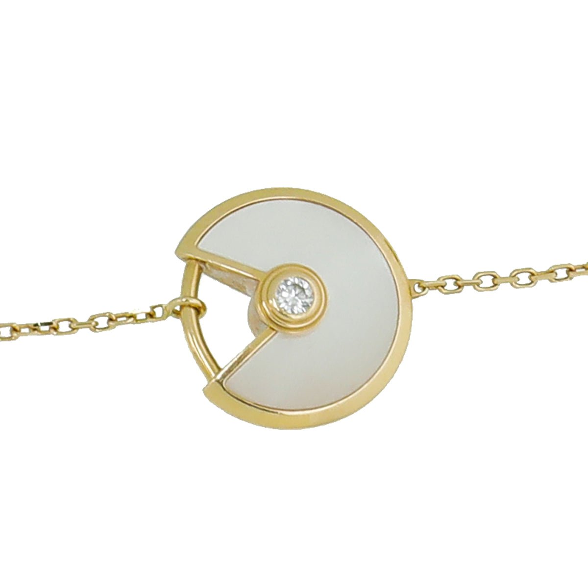 Cartier 18K Yellow Gold MOP Diamond Amulette De Cartier XS Model Bracelet-Cartier-THE CLOSET
