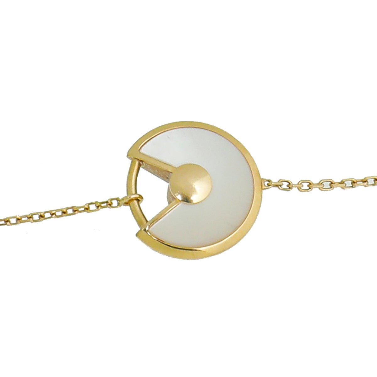 Cartier 18K Yellow Gold MOP Diamond Amulette De Cartier XS Model Brace