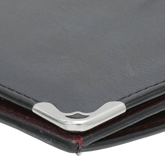 CRL3001361 - International Wallet with Gussets, Must de Cartier - Black  calfskin, stainless steel finish - Cartier