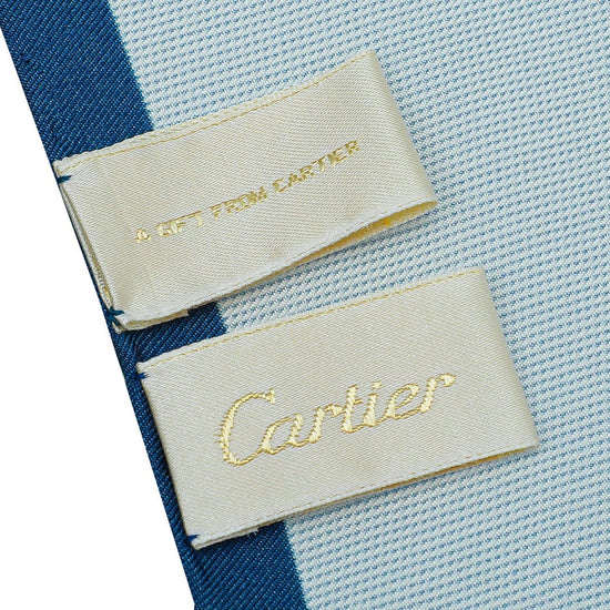 Cartier - Cartier Blue Entrelaces De Cartier Silk Scarf | The Closet