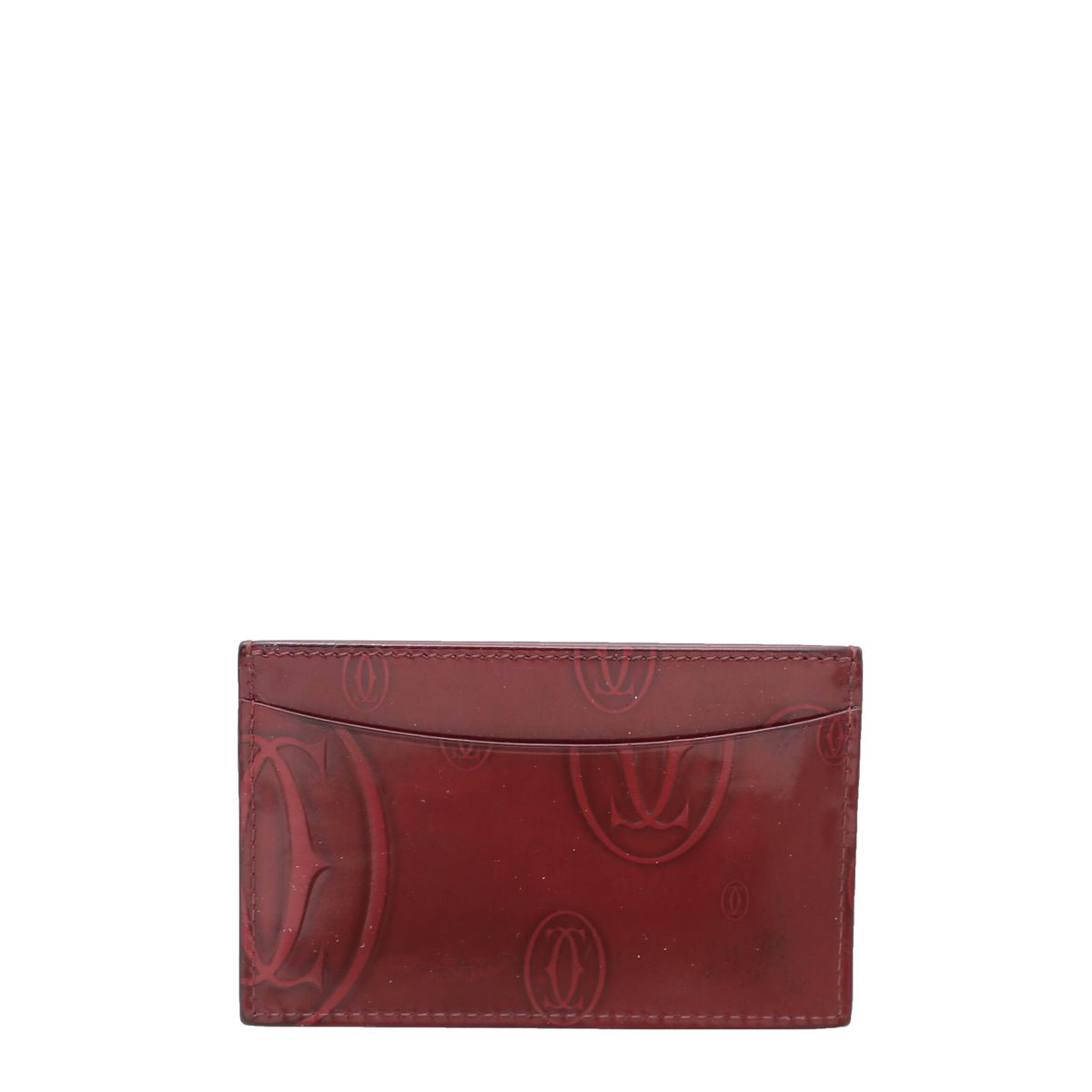 Cartier Burgundy Happy Birthday Single Card Holder-Cartier-THE CLOSET