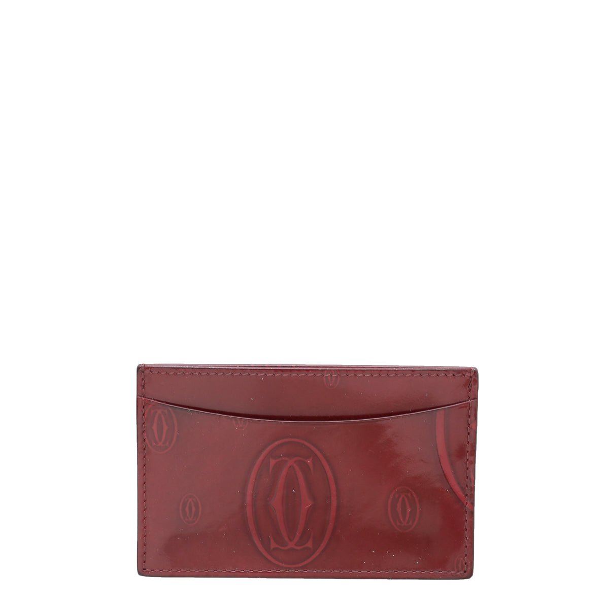 Cartier Burgundy Happy Birthday Single Card Holder-Cartier-THE CLOSET