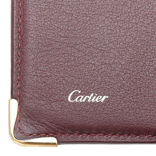Cartier - Cartier Burgundy Must De Cartier Business Card Holder | The Closet