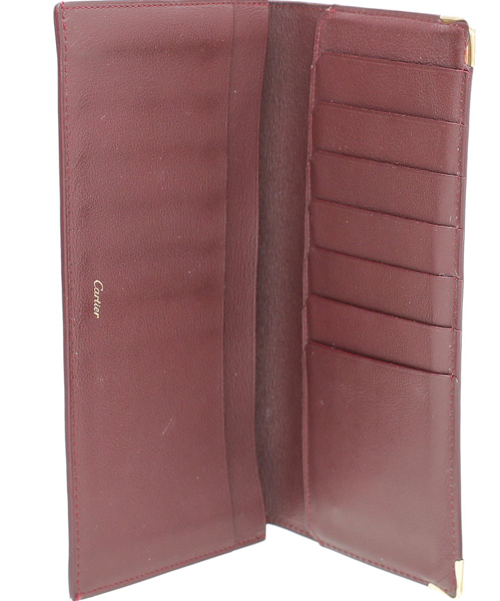 Cartier - Cartier Burgundy Must De Cartier Wallet | The Closet