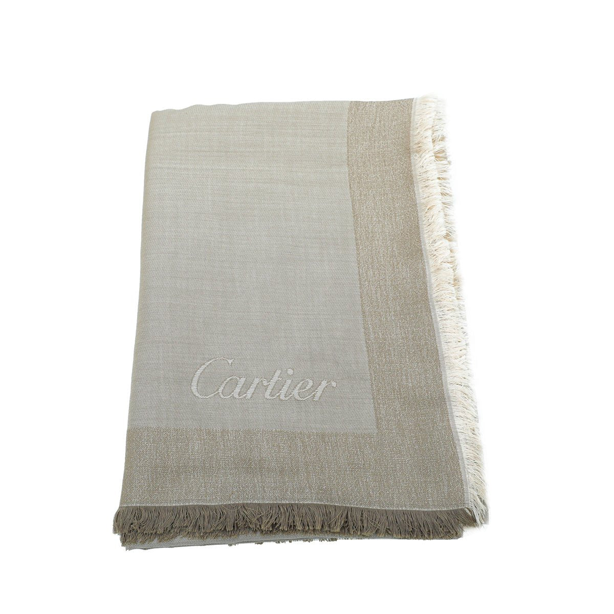 Cartier Champagne Birds Print Cashmere Scarf-Cartier-THE CLOSET