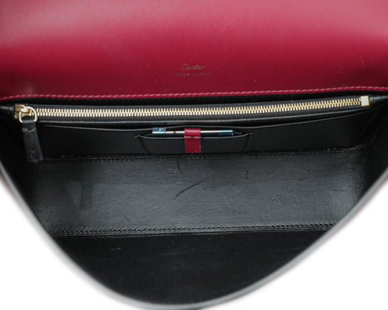 CRL1002310 - Small chain bag, Double C de Cartier - Cherry red calfskin,  gold and cherry red enamel finish - Cartier
