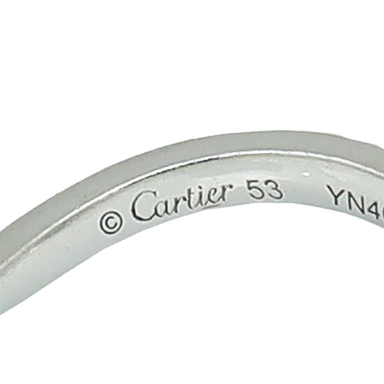 Cartier - Cartier Diamond Platinum Trinity Ruban Wedding Band Ring 53 | The Closet