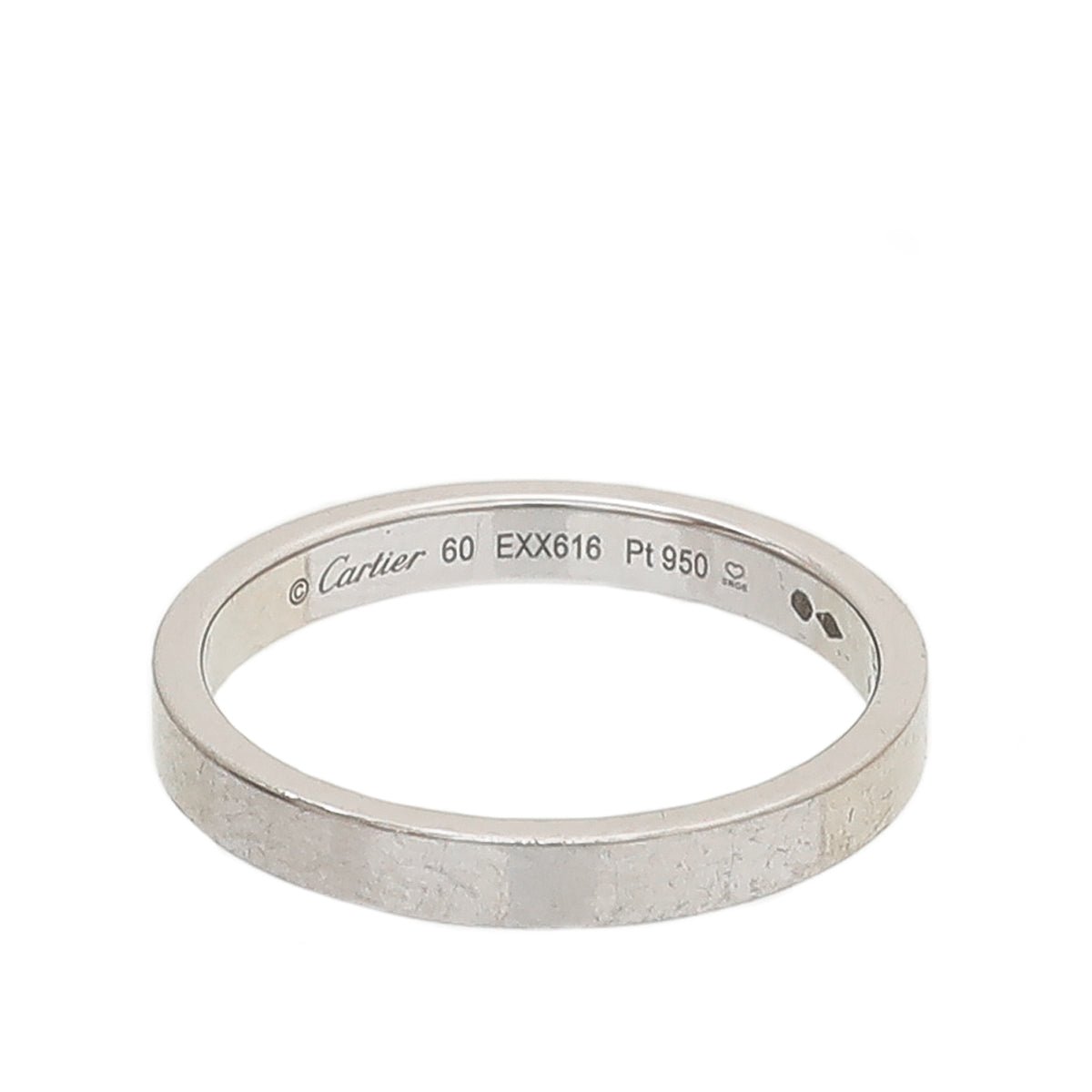 Cartier Platinum C De Cartier Wedding Band Ring 60-Cartier-THE CLOSET