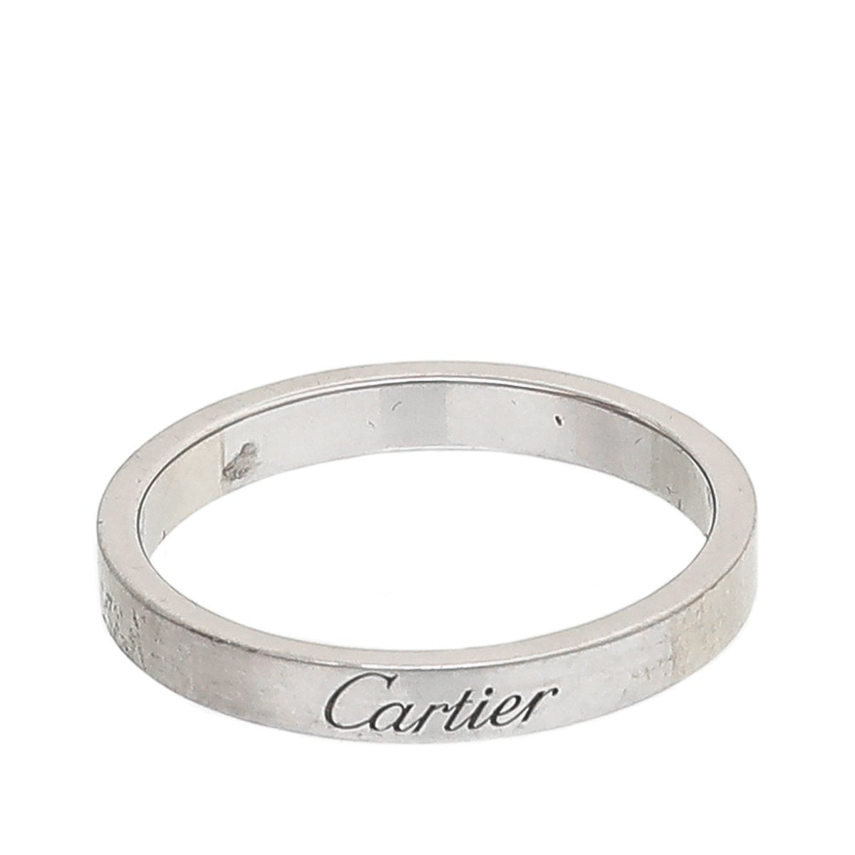 Cartier Platinum C De Cartier Wedding Band Ring 60-Cartier-THE CLOSET