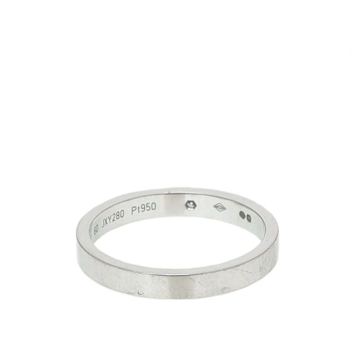 Cartier Platinum Diamond C De Cartier Wedding Band Ring 60-Cartier-THE CLOSET