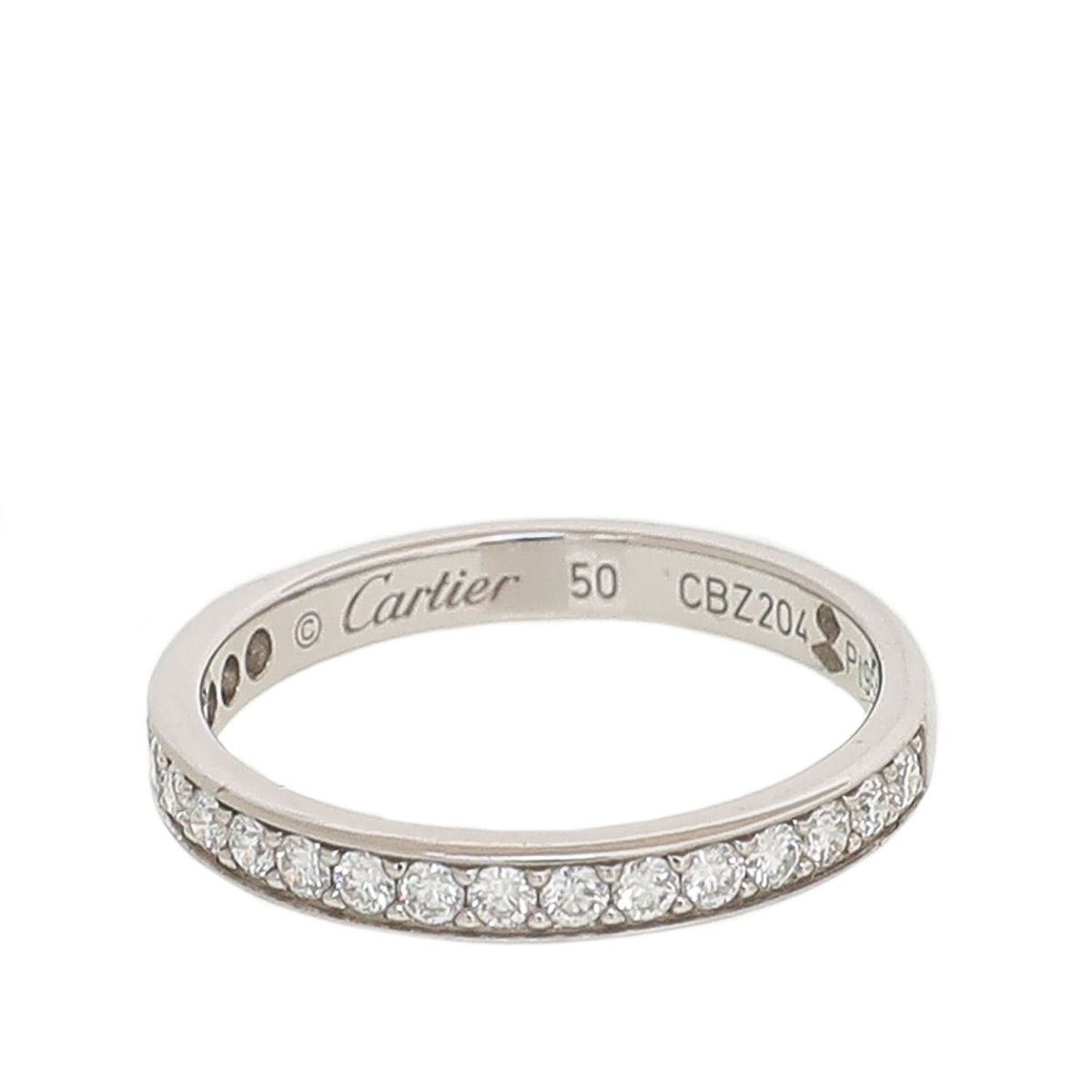 Cartier Platinum W- 19 Diamonds Band Ring 50-Cartier-THE CLOSET