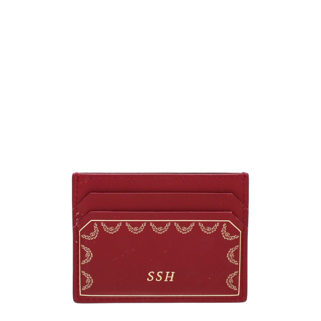 Cartier Spinal Red Guirlande De Cartier Card Holder W/ SSH Initial-Cartier-THE CLOSET