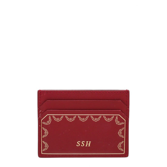 Cartier - Cartier Spinal Red Guirlande De Cartier Card Holder W/ SSH Initial | The Closet