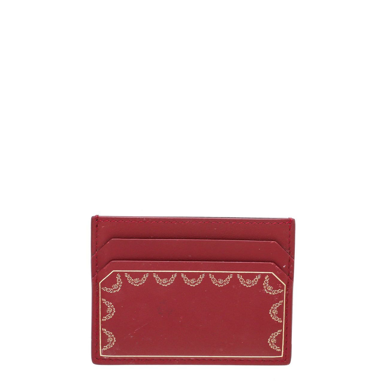 Cartier Spinal Red Guirlande De Cartier Card Holder W/ SSH Initial-Cartier-THE CLOSET