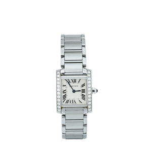 Cartier Stainless Steel Diamond Tank Française Small Quartz Watch