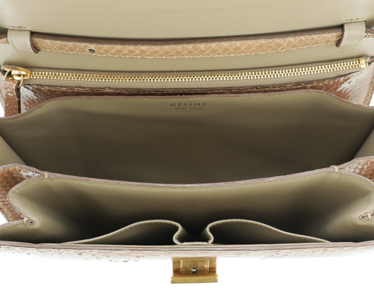 Celine - Celine Beige Python Classic Medium Bag | The Closet