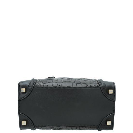 CELINE Crocodile Mini Luggage Black 706896