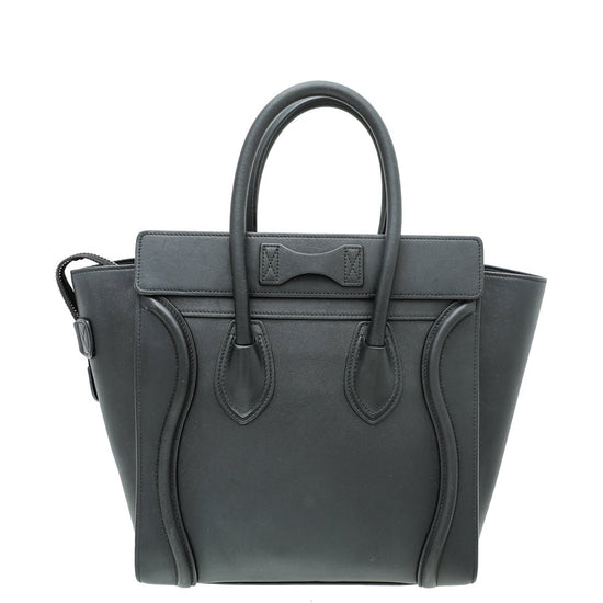 Celine - Celine Black Micro Luggage Dramed Bag | The Closet