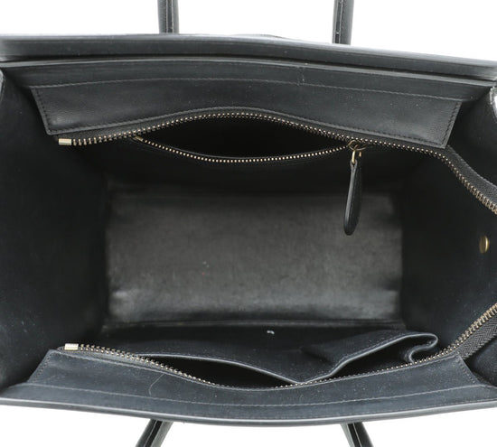 Celine - Celine Black Micro Luggage Dramed Bag | The Closet