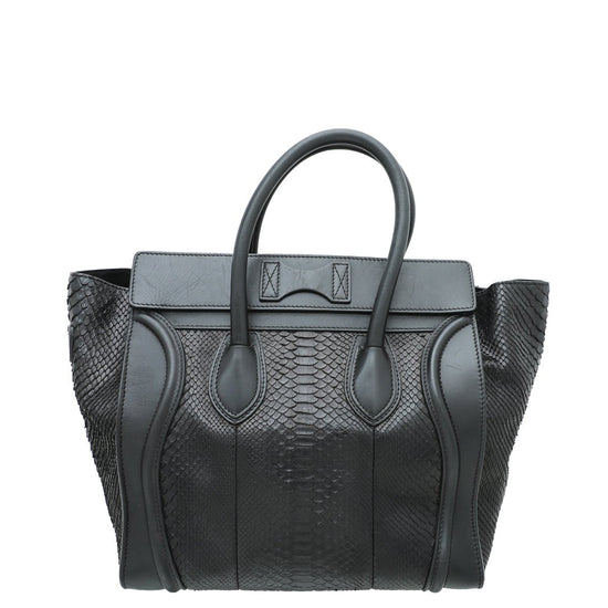 Celine - Celine Black Python Mini Luggage Bag | The Closet