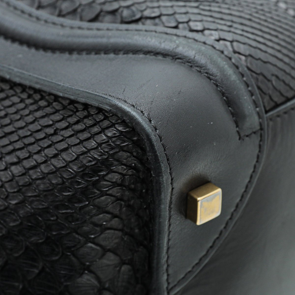 Celine - Celine Black Python Mini Luggage Bag | The Closet