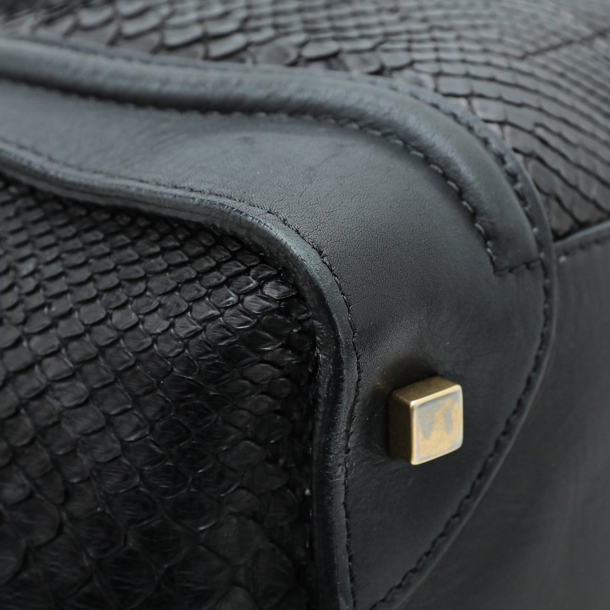 Celine - Celine Black Python Mini Luggage Bag | The Closet