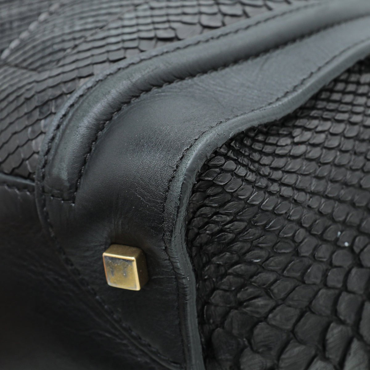 Celine - Celine Black Python Mini Luggage Bag | The Closet