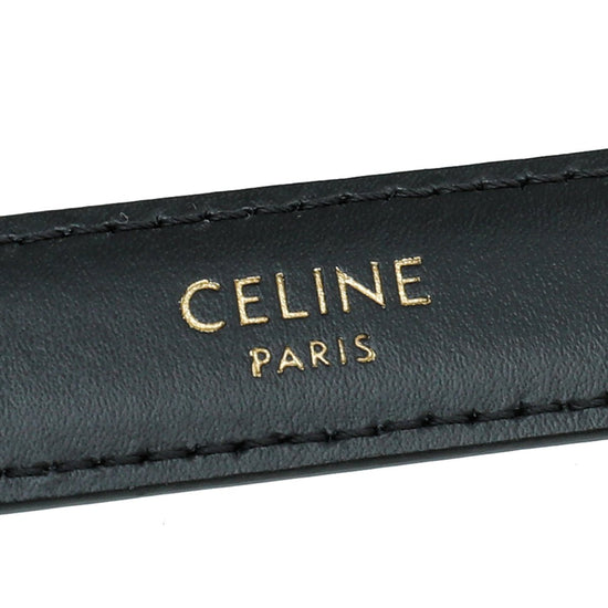 Celine - Celine Black Triomphe Belt | The Closet